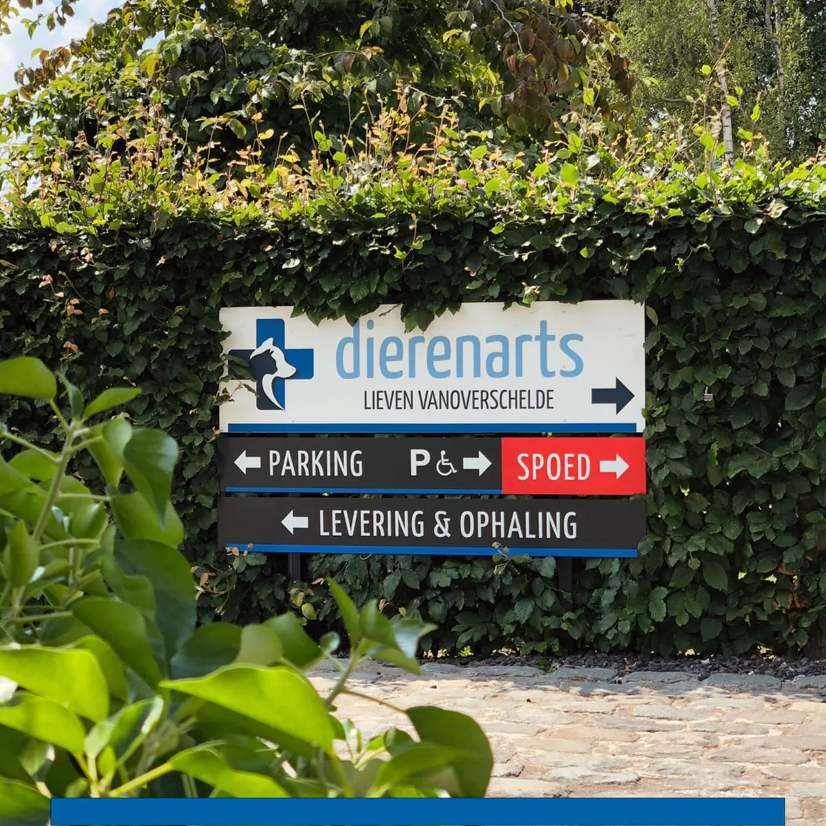 Signalisatieborden voor Dierenartsenpraktijk Vanoverschelde